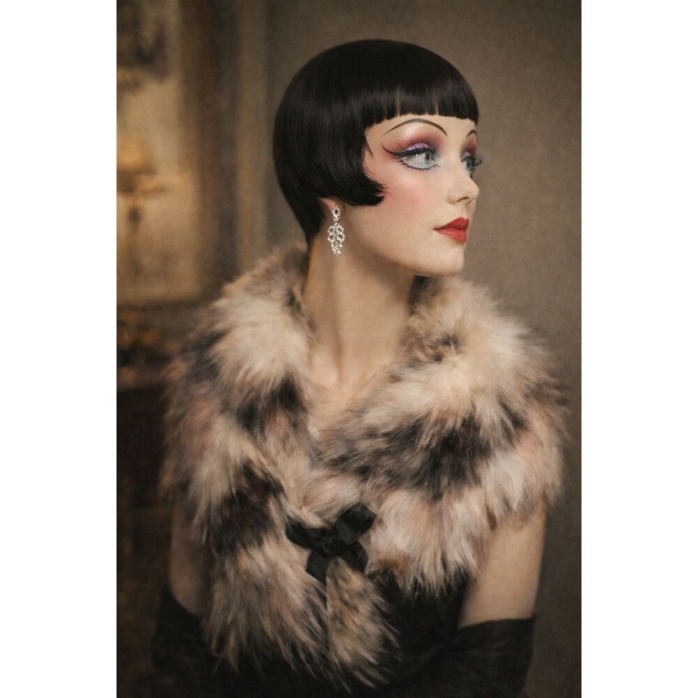 Mossimo Supply Co. Faux Fur Scarf Stole Gray Ivory Brown Plush Winter Wrap